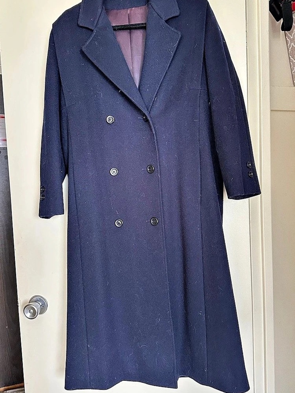 Wonderfit Wool Pea Coat in Blue Like New